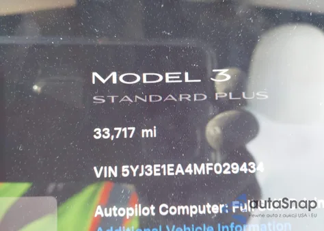 2021 Tesla Model 3 Standard Range Plus Rear-Wheel Drive from USA, damaged, VIN 5YJ3E1EA4MF029434
